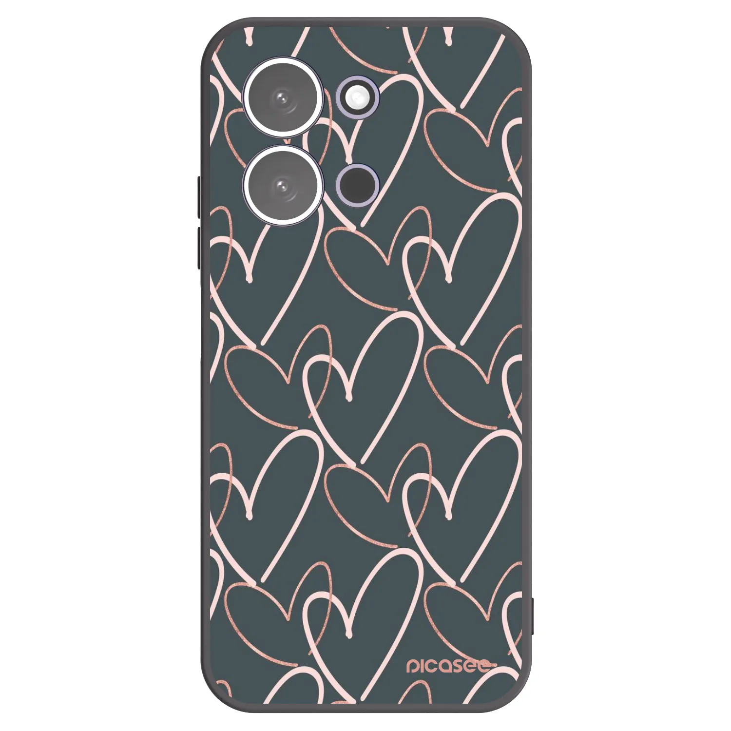 Picasee Μαύρη θήκη σιλικόνης για Xiaomi Redmi 15C 5G - Lots of love