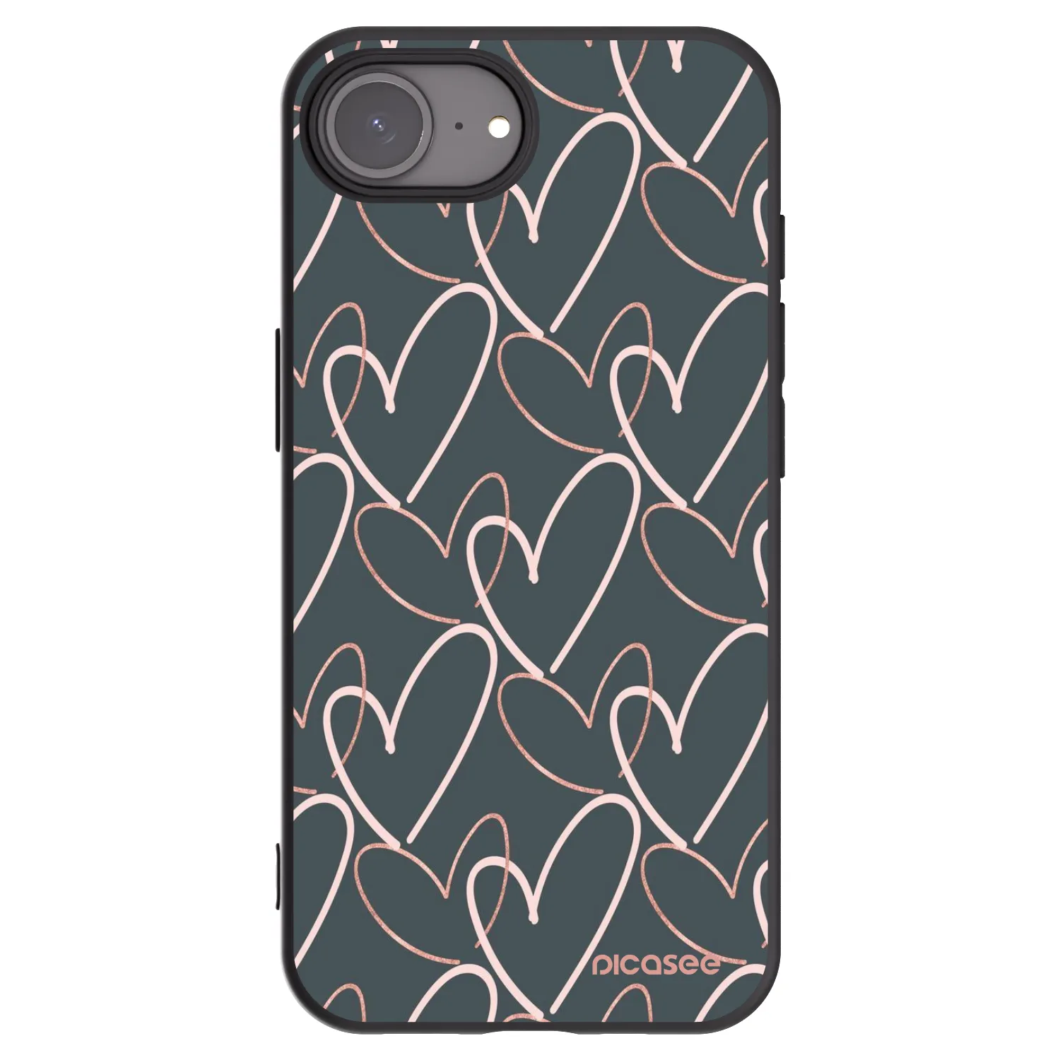 Picasee Μαύρη θήκη σιλικόνης για Apple iPhone 17e - Lots of love