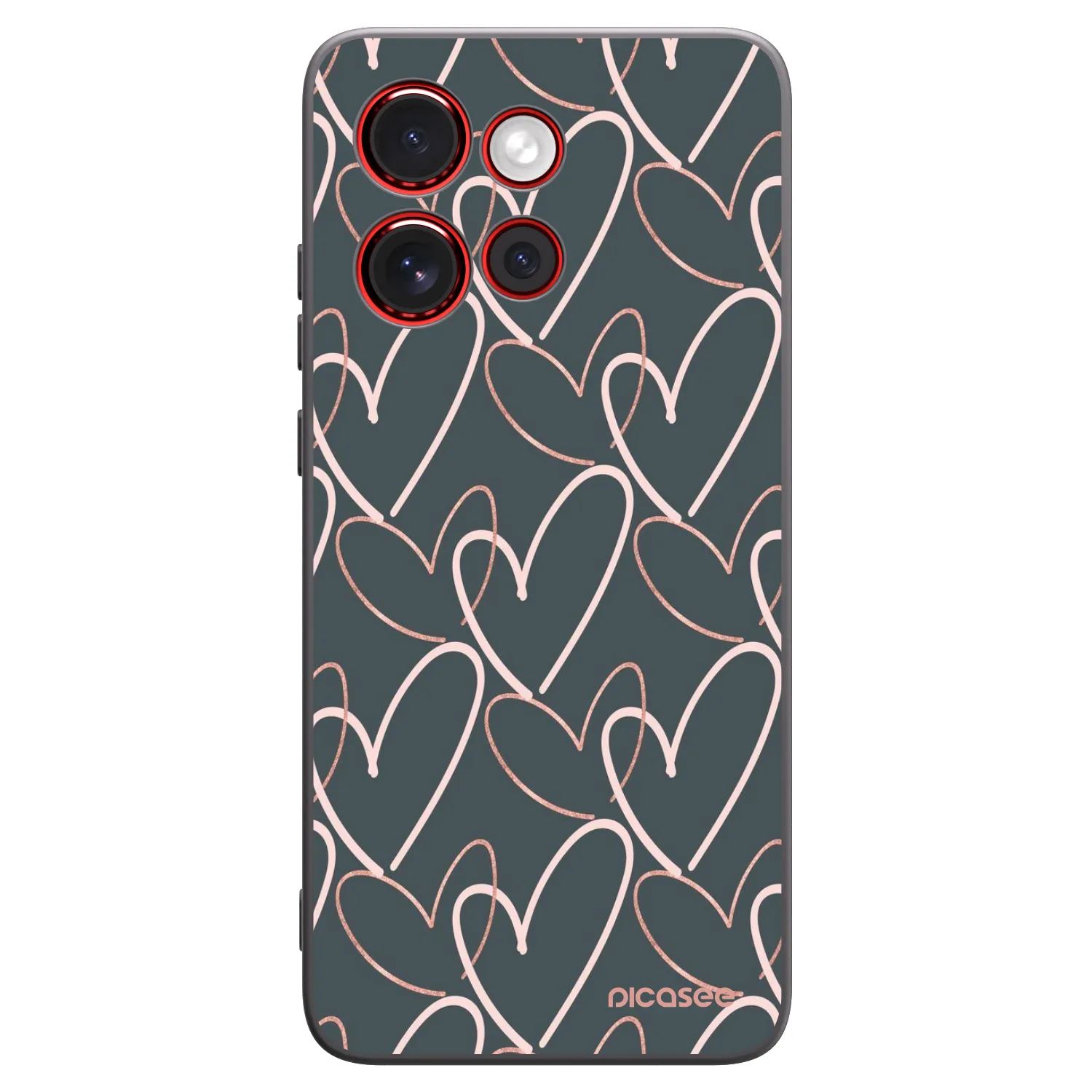 Picasee Μαύρη θήκη σιλικόνης για Motorola Edge 60 Neo 5G - Lots of love
