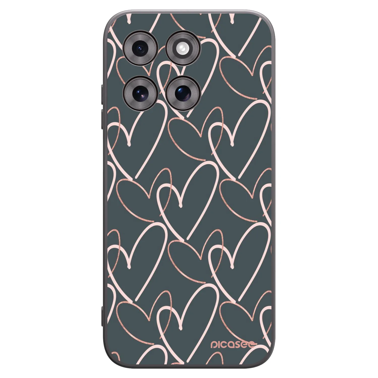 Picasee Μαύρη θήκη σιλικόνης για Motorola Moto G77 - Lots of love