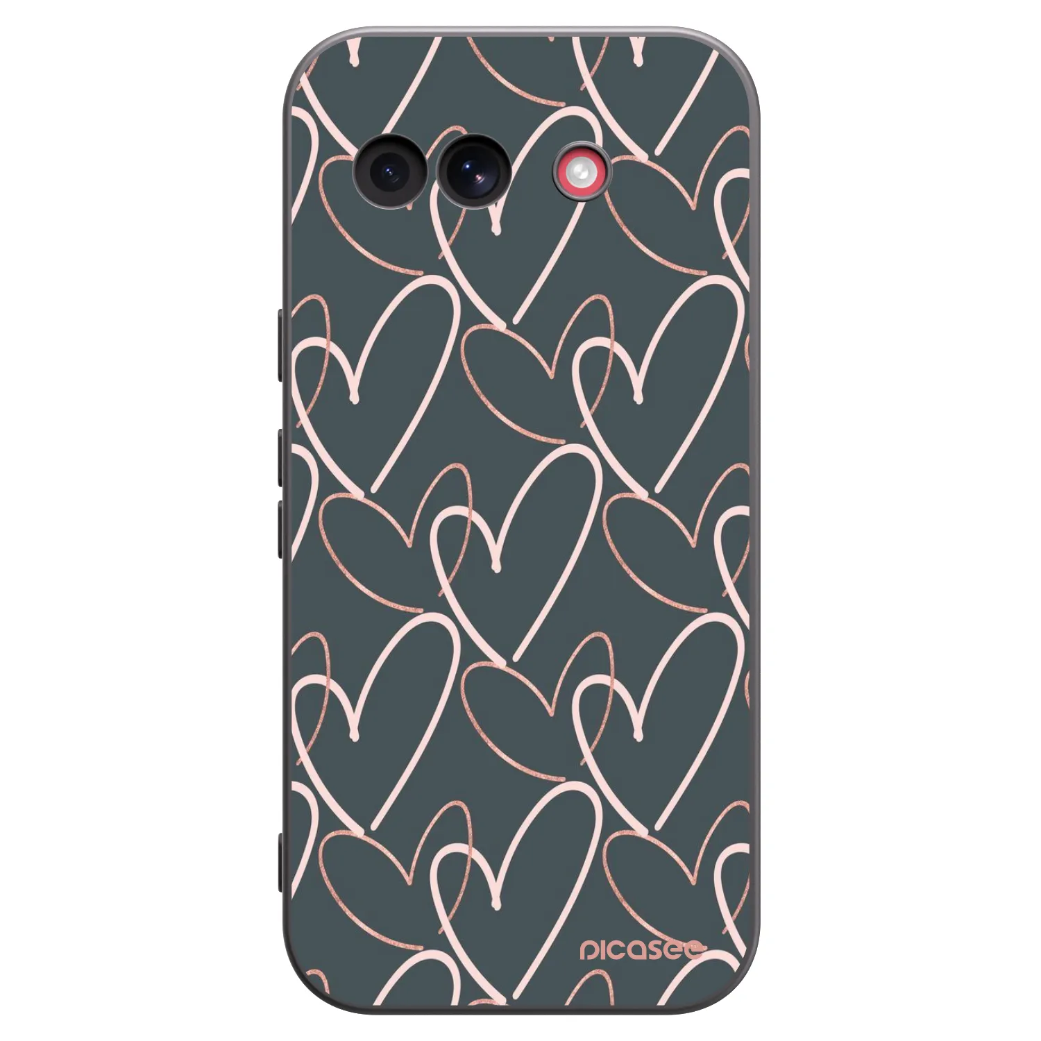 Picasee Μαύρη θήκη σιλικόνης για Google Pixel 10a - Lots of love