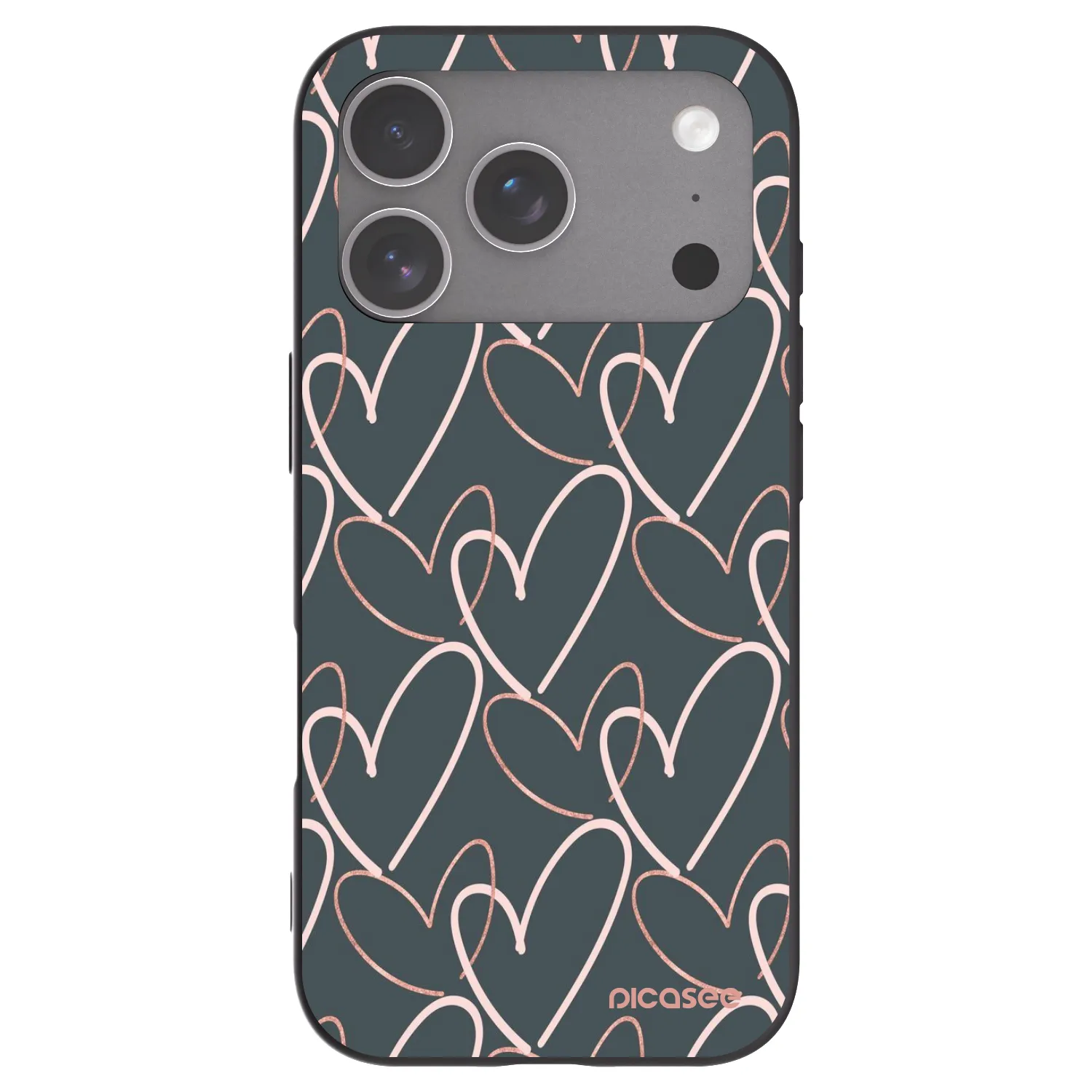 Picasee Μαύρη θήκη σιλικόνης για Apple iPhone 18 Pro - Lots of love