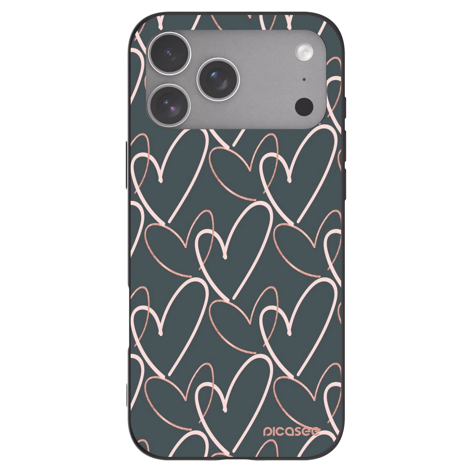Picasee Μαύρη θήκη σιλικόνης για Apple iPhone 18 Pro Max - Lots of love
