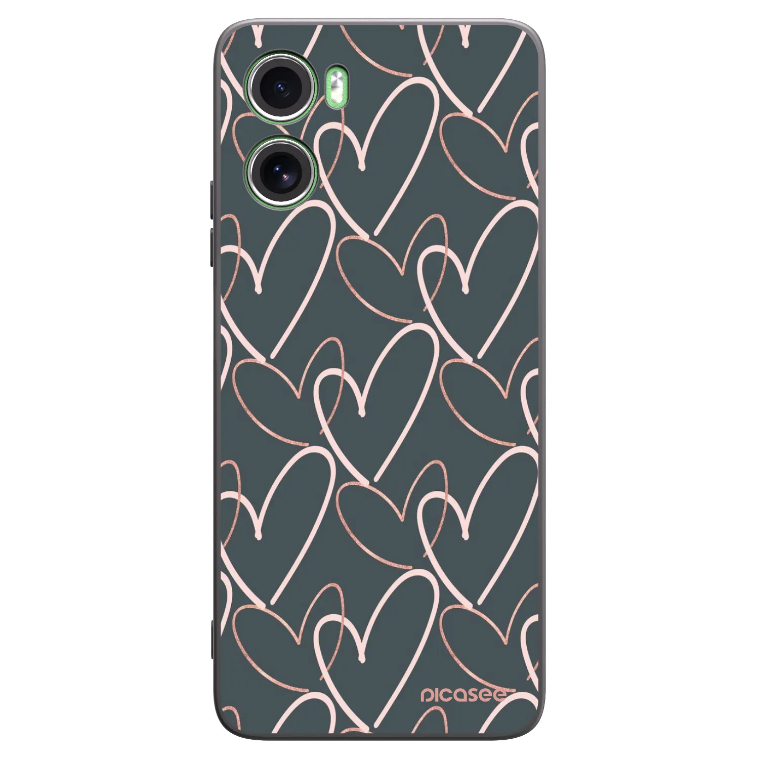 Picasee Μαύρη θήκη σιλικόνης για Motorola Moto G06 - Lots of love