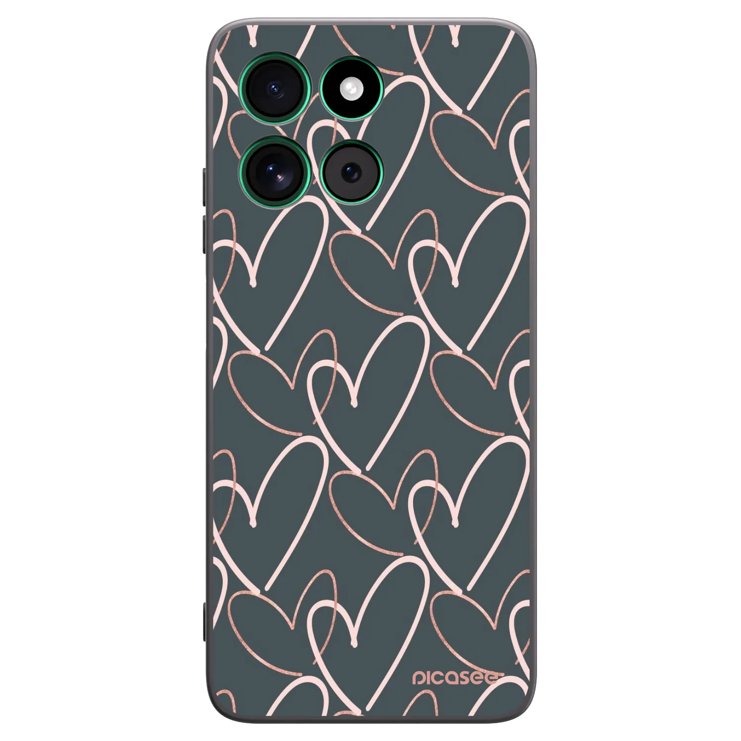 Picasee Μαύρη θήκη σιλικόνης για Motorola Moto G57 Power - Lots of love
