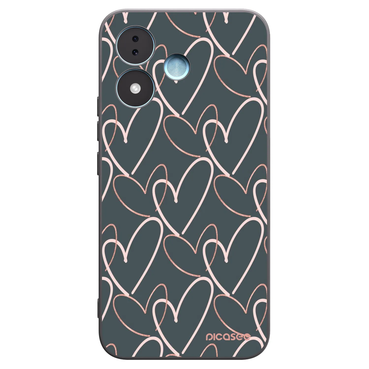 Picasee Μαύρη θήκη σιλικόνης για Xiaomi Redmi Note 17 5G - Lots of love