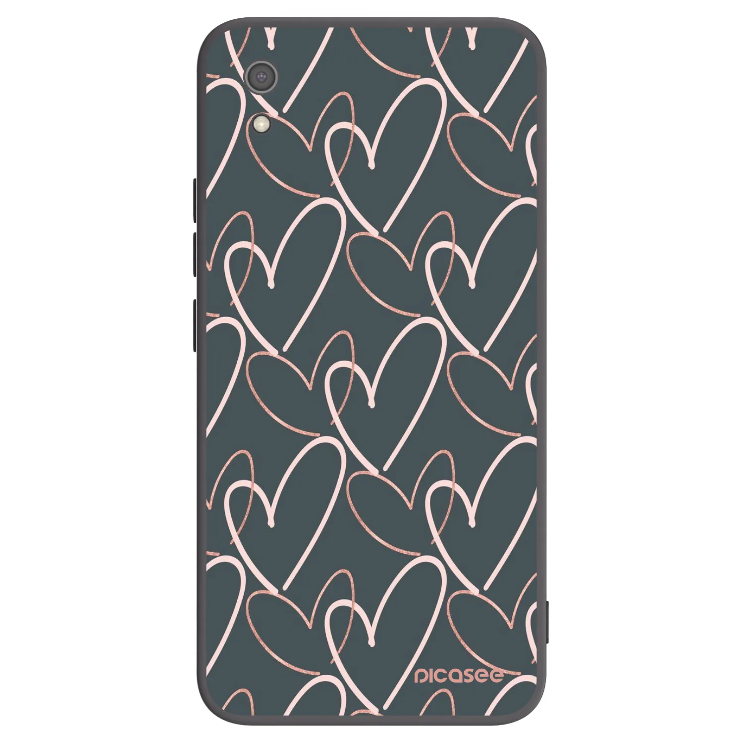 Picasee Μαύρη θήκη σιλικόνης για Xiaomi Redmi 7A - Lots of love