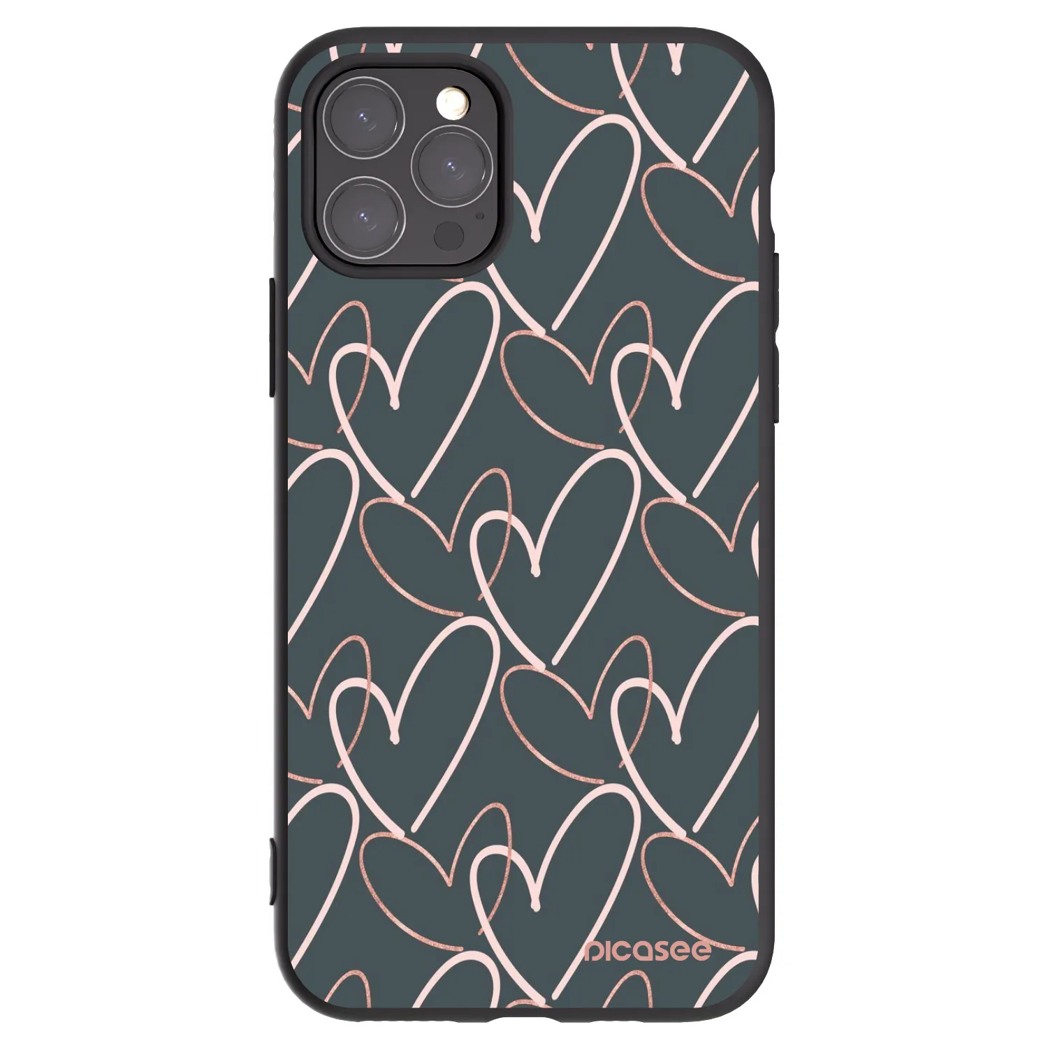 Picasee Μαύρη θήκη σιλικόνης για Apple iPhone 11 Pro - Lots of love