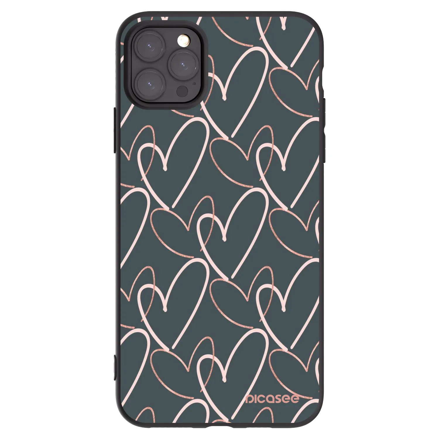 Picasee Μαύρη θήκη σιλικόνης για Apple iPhone 11 Pro Max - Lots of love