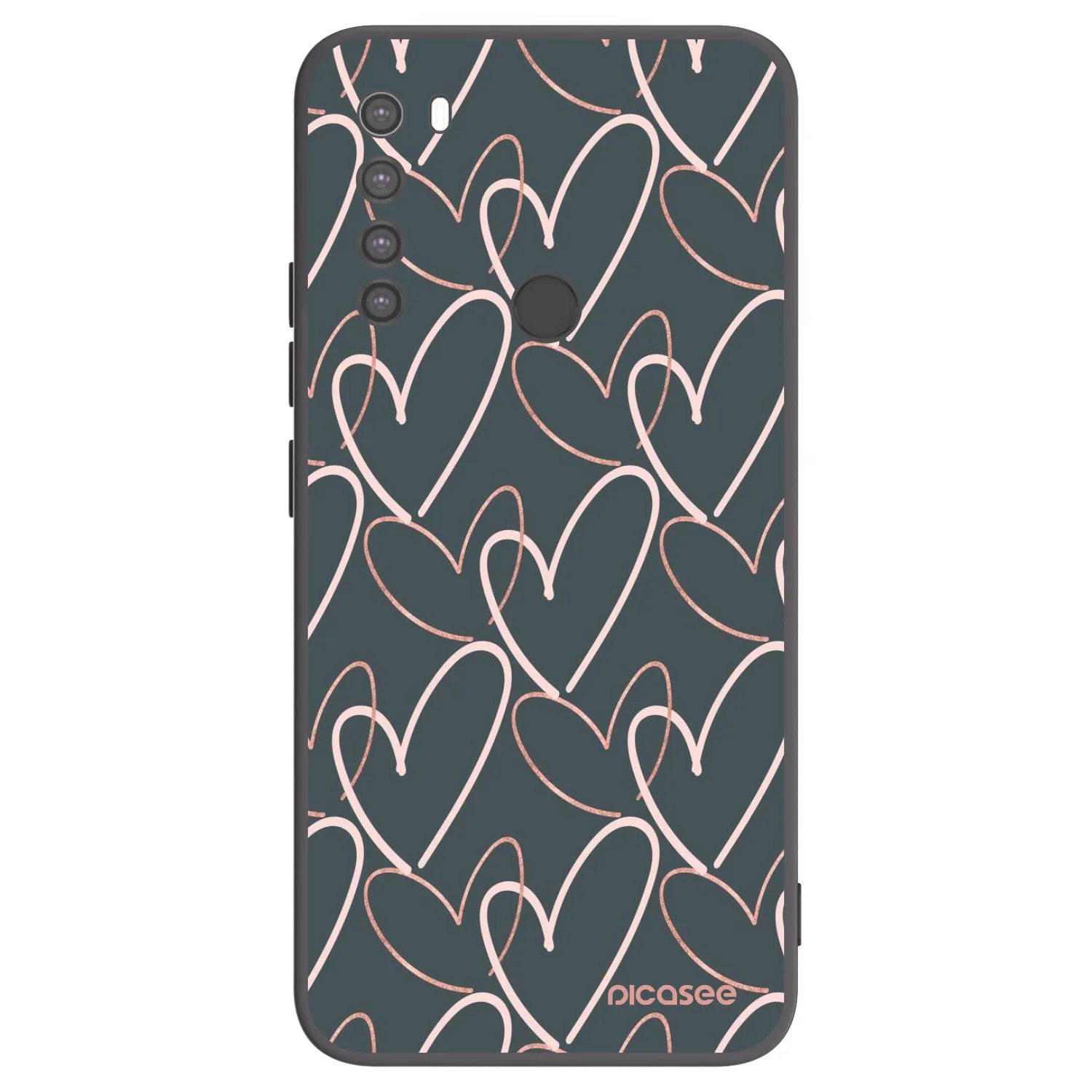 Picasee Μαύρη θήκη σιλικόνης για Xiaomi Redmi Note 8 - Lots of love