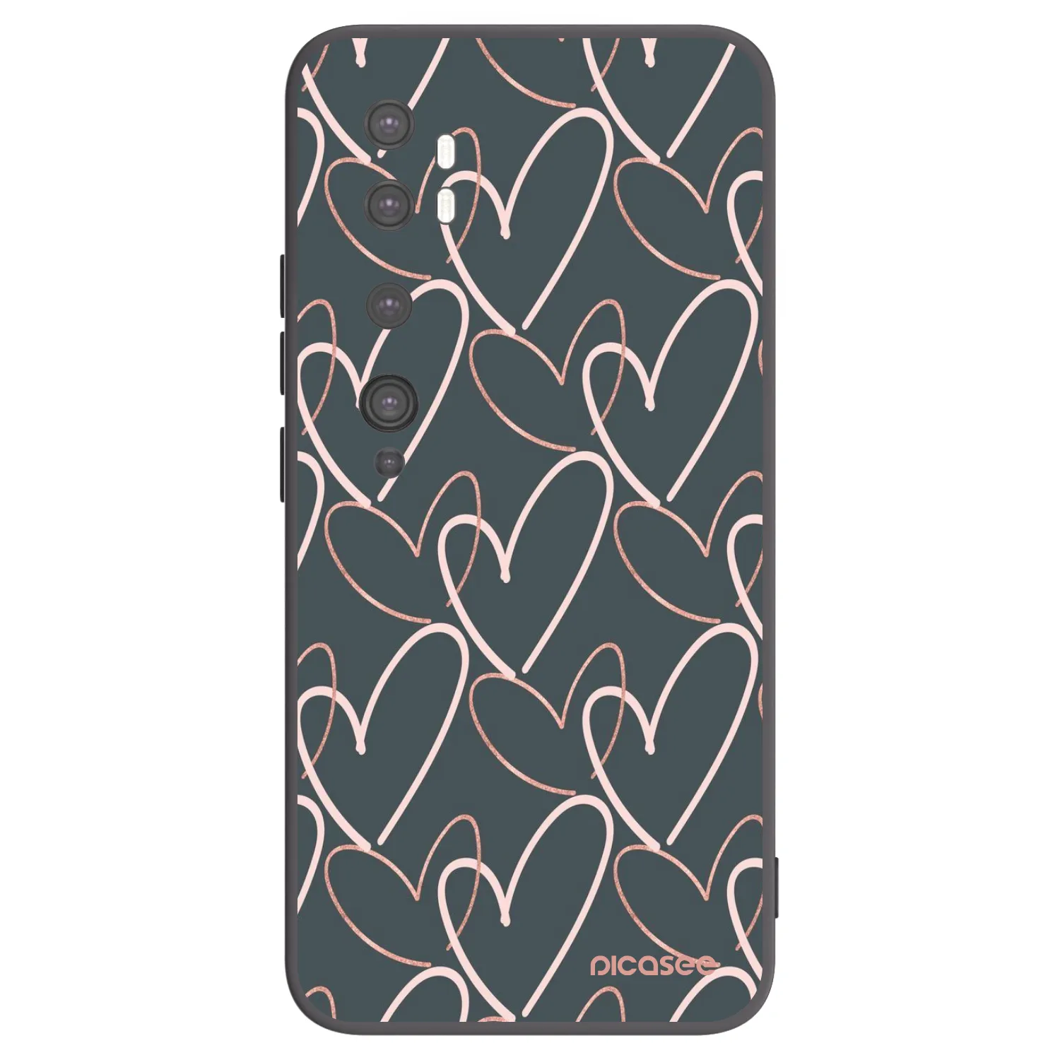 Picasee Μαύρη θήκη σιλικόνης για Xiaomi Mi Note 10 (Pro) - Lots of love