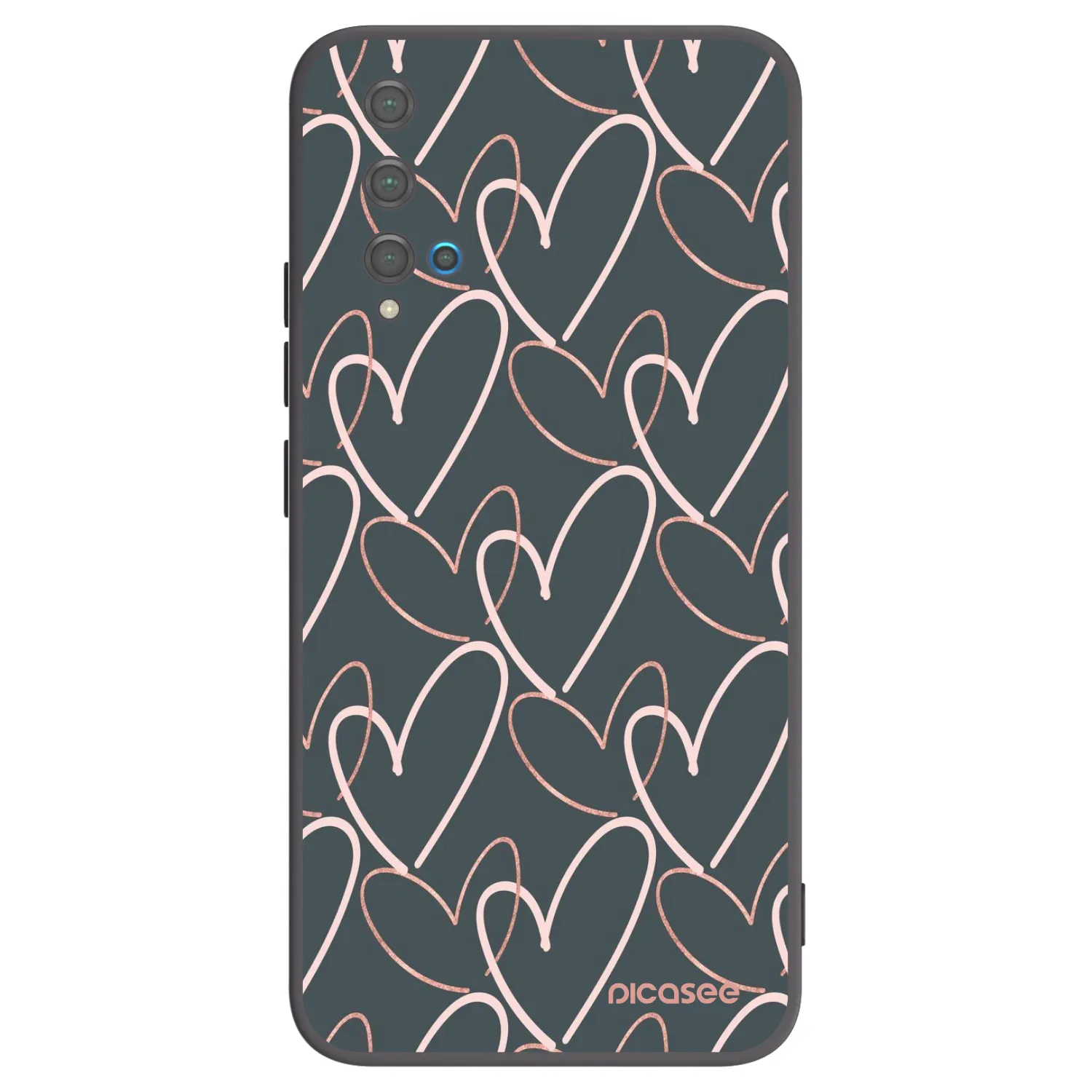 Picasee Μαύρη θήκη σιλικόνης για Huawei Nova 5T - Lots of love