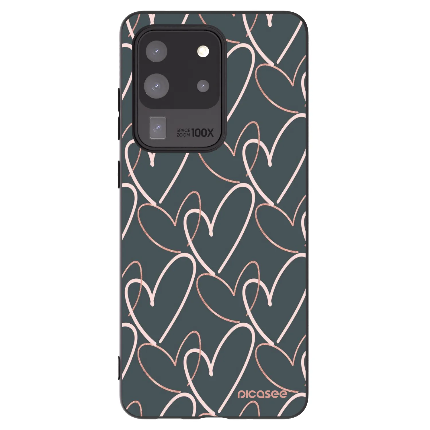 Picasee Μαύρη θήκη σιλικόνης για Samsung Galaxy S20 Ultra 5G G988F - Lots of love