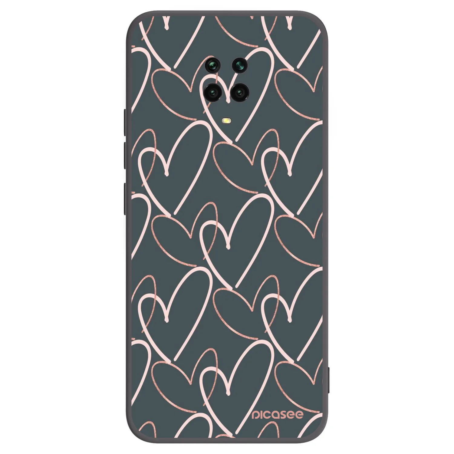 Picasee Μαύρη θήκη σιλικόνης για Xiaomi Redmi Note 9 Pro - Lots of love