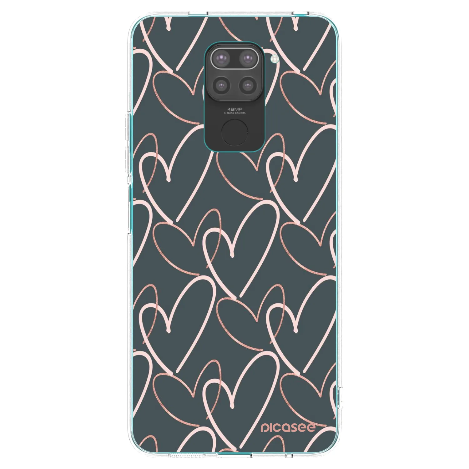 Picasee Μαύρη θήκη σιλικόνης για Xiaomi Redmi Note 9 - Lots of love