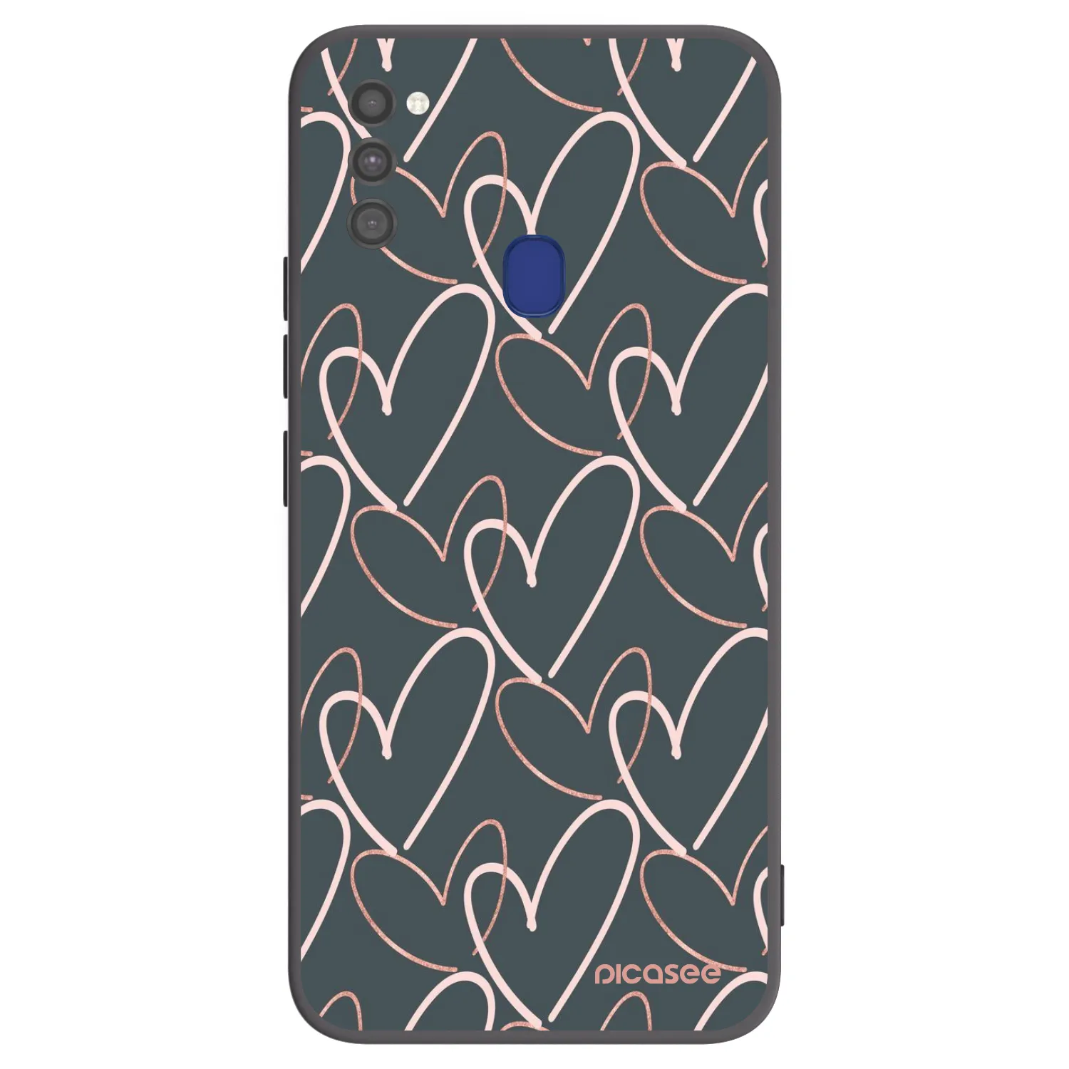 Picasee Μαύρη θήκη σιλικόνης για Samsung Galaxy M21 M215F - Lots of love
