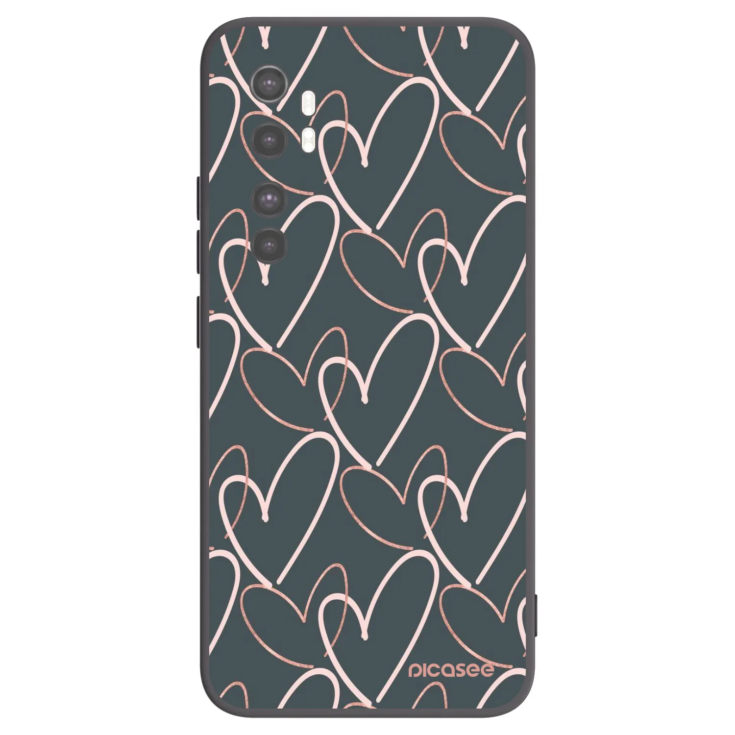 Picasee Μαύρη θήκη σιλικόνης για Xiaomi Mi Note 10 Lite - Lots of love