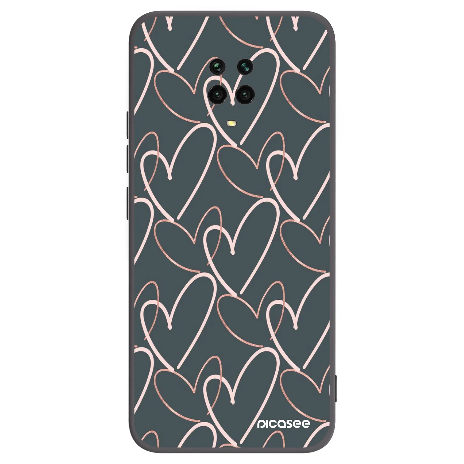 Picasee Μαύρη θήκη σιλικόνης για Xiaomi Redmi Note 9S - Lots of love