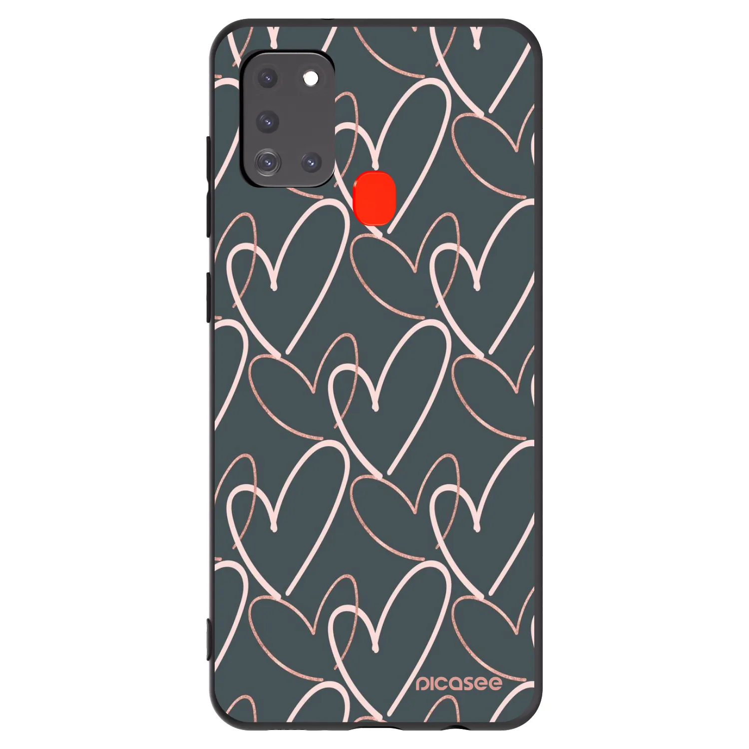 Picasee Μαύρη θήκη σιλικόνης για Samsung Galaxy A21s - Lots of love