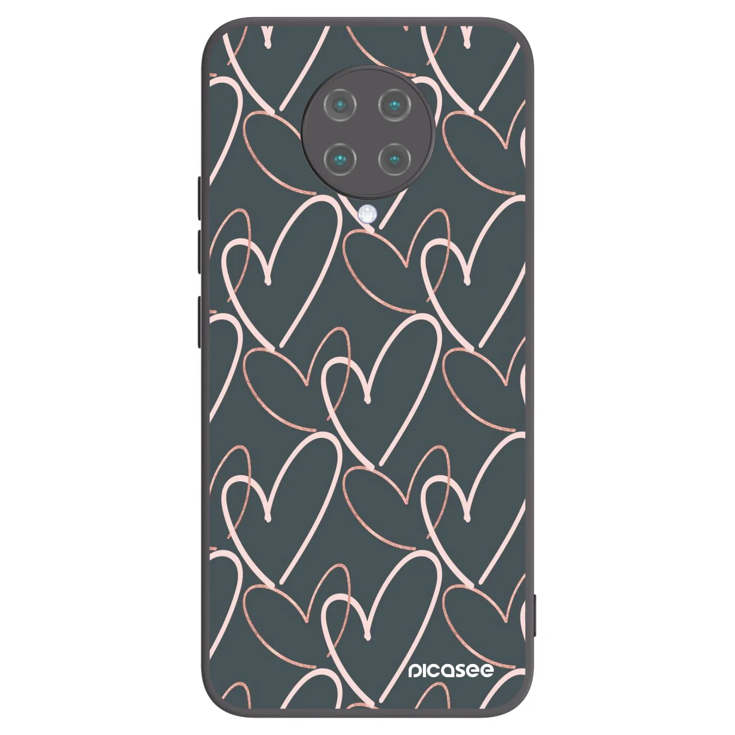 Picasee Μαύρη θήκη σιλικόνης για Xiaomi Poco F2 Pro - Lots of love