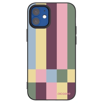 Picasee Μαύρη θήκη σιλικόνης για Apple iPhone 12 mini - Lobby tiles