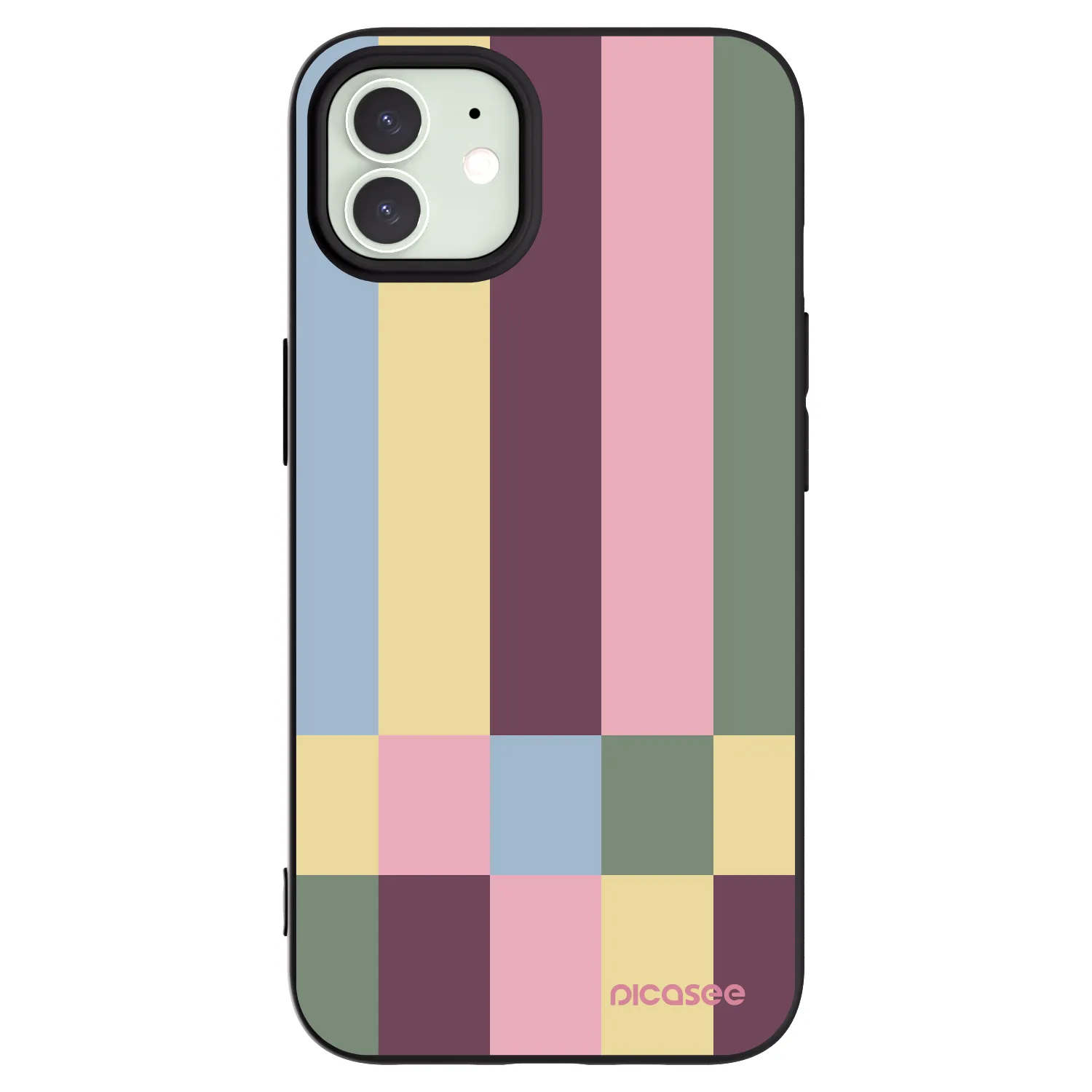 Picasee Μαύρη θήκη σιλικόνης για Apple iPhone 12 Pro - Lobby tiles