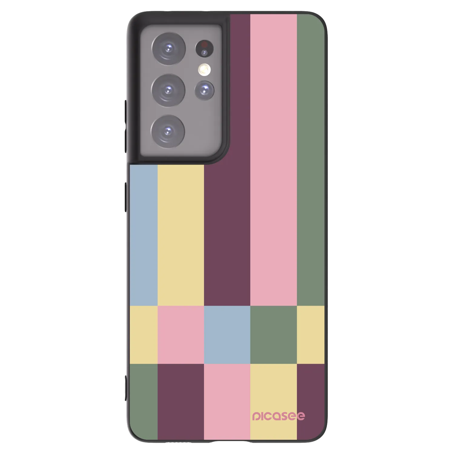 Picasee Μαύρη θήκη σιλικόνης για Samsung Galaxy S21 Ultra 5G G998B - Lobby tiles