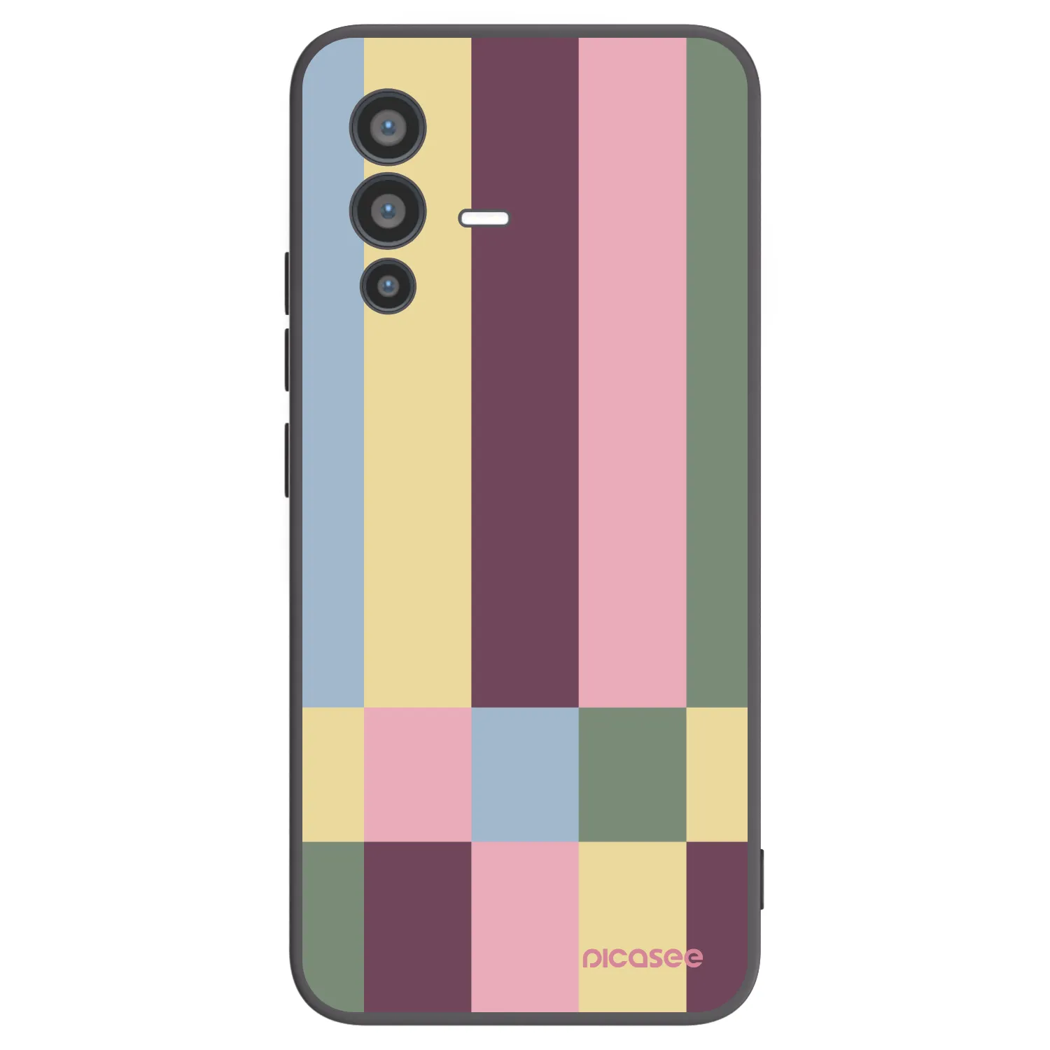 Picasee Μαύρη θήκη σιλικόνης για Vivo V23 5G - Lobby tiles