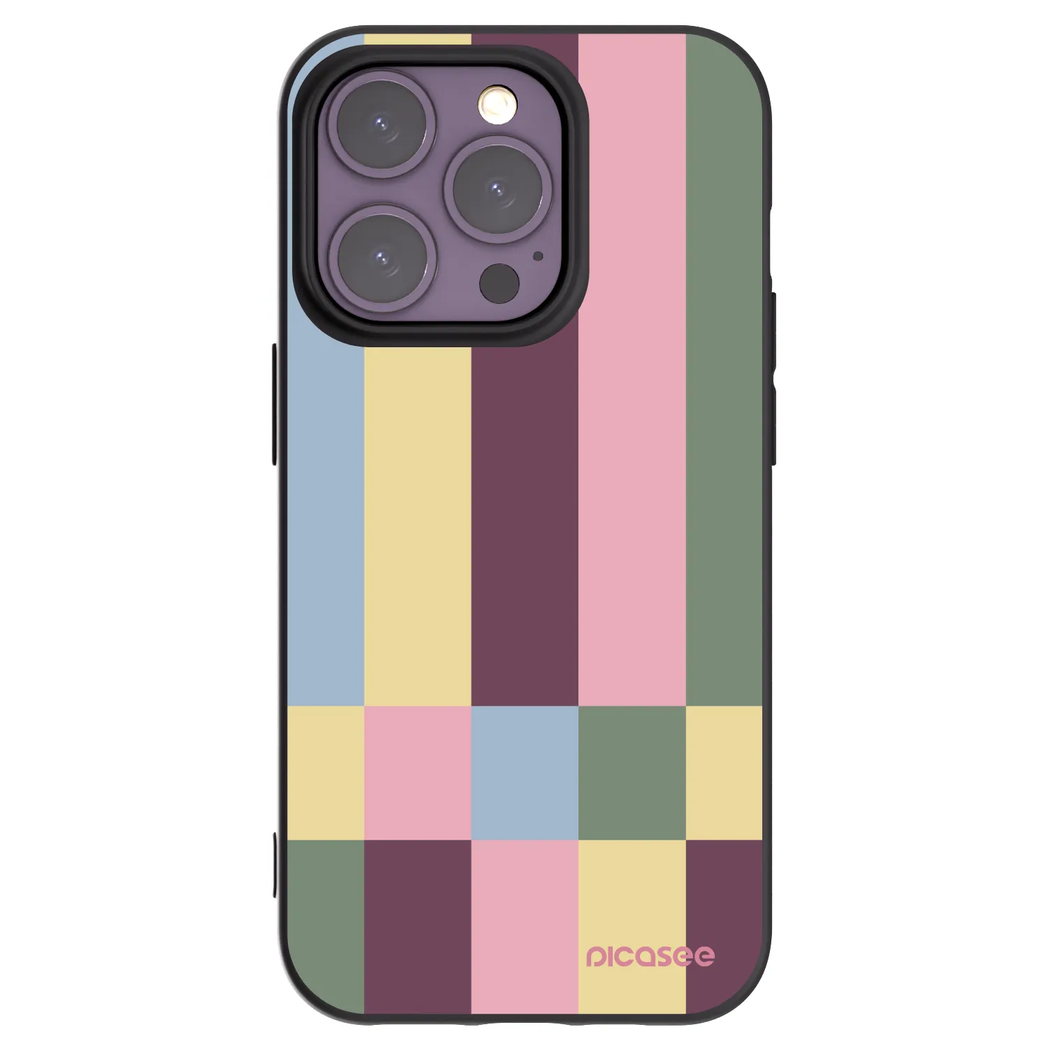 Picasee Μαύρη θήκη σιλικόνης για Apple iPhone 14 Pro - Lobby tiles
