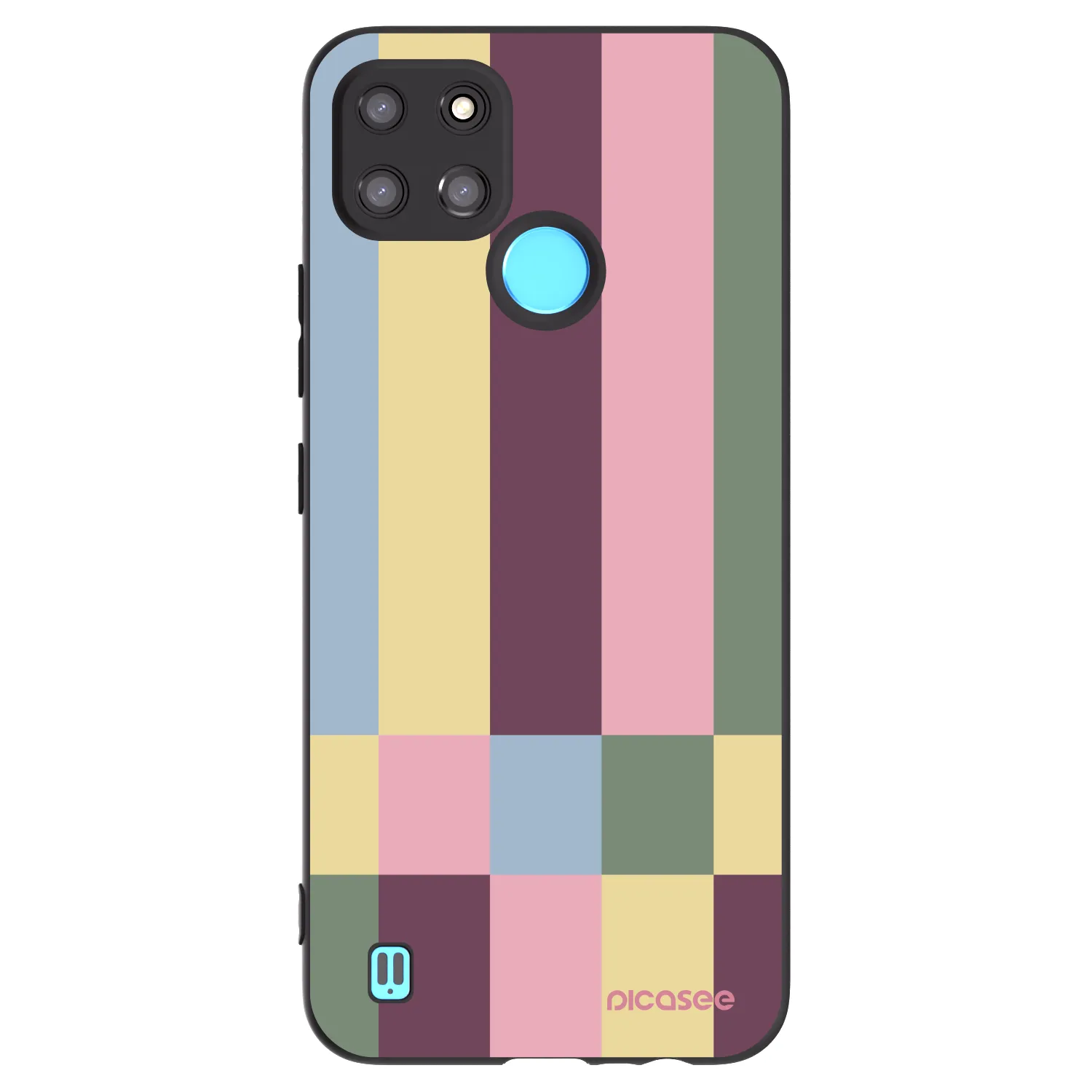 Picasee Μαύρη θήκη σιλικόνης για Realme C21Y - Lobby tiles