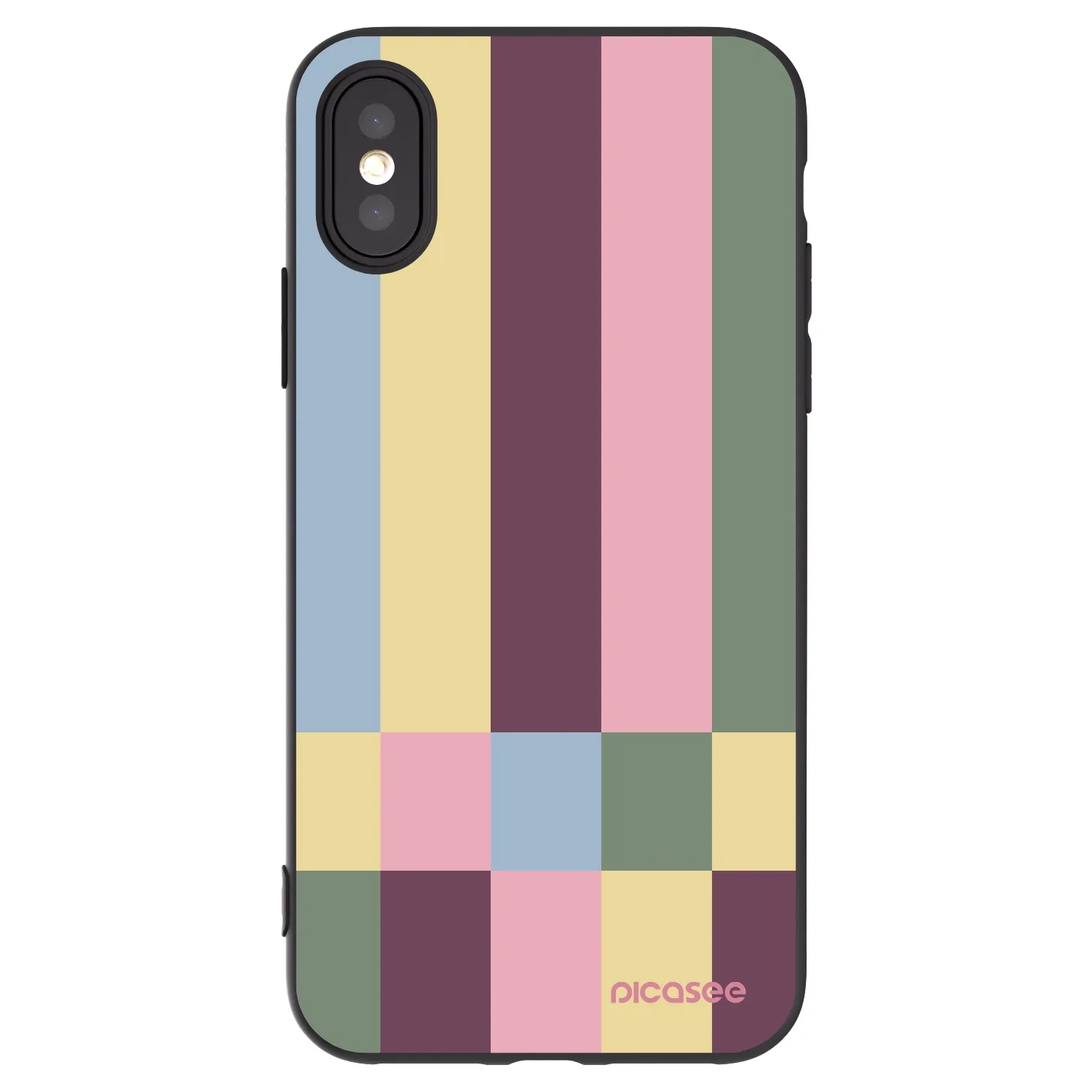 Picasee Μαύρη θήκη σιλικόνης για Apple iPhone X/XS - Lobby tiles