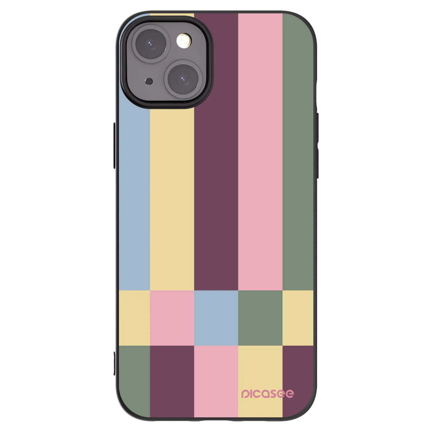 Picasee Μαύρη θήκη σιλικόνης για Apple iPhone 15 Plus - Lobby tiles