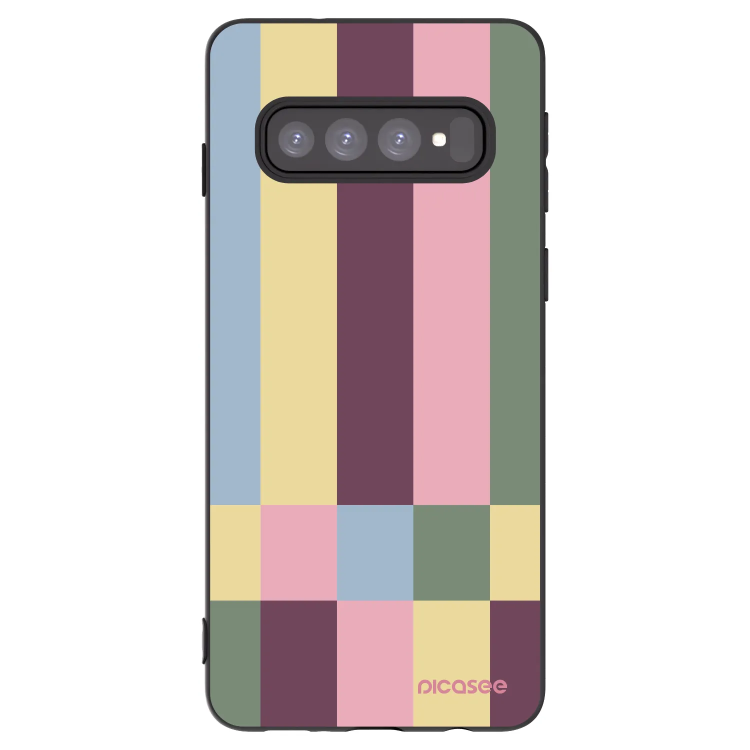 Picasee Μαύρη θήκη σιλικόνης για Samsung Galaxy S10 G973 - Lobby tiles