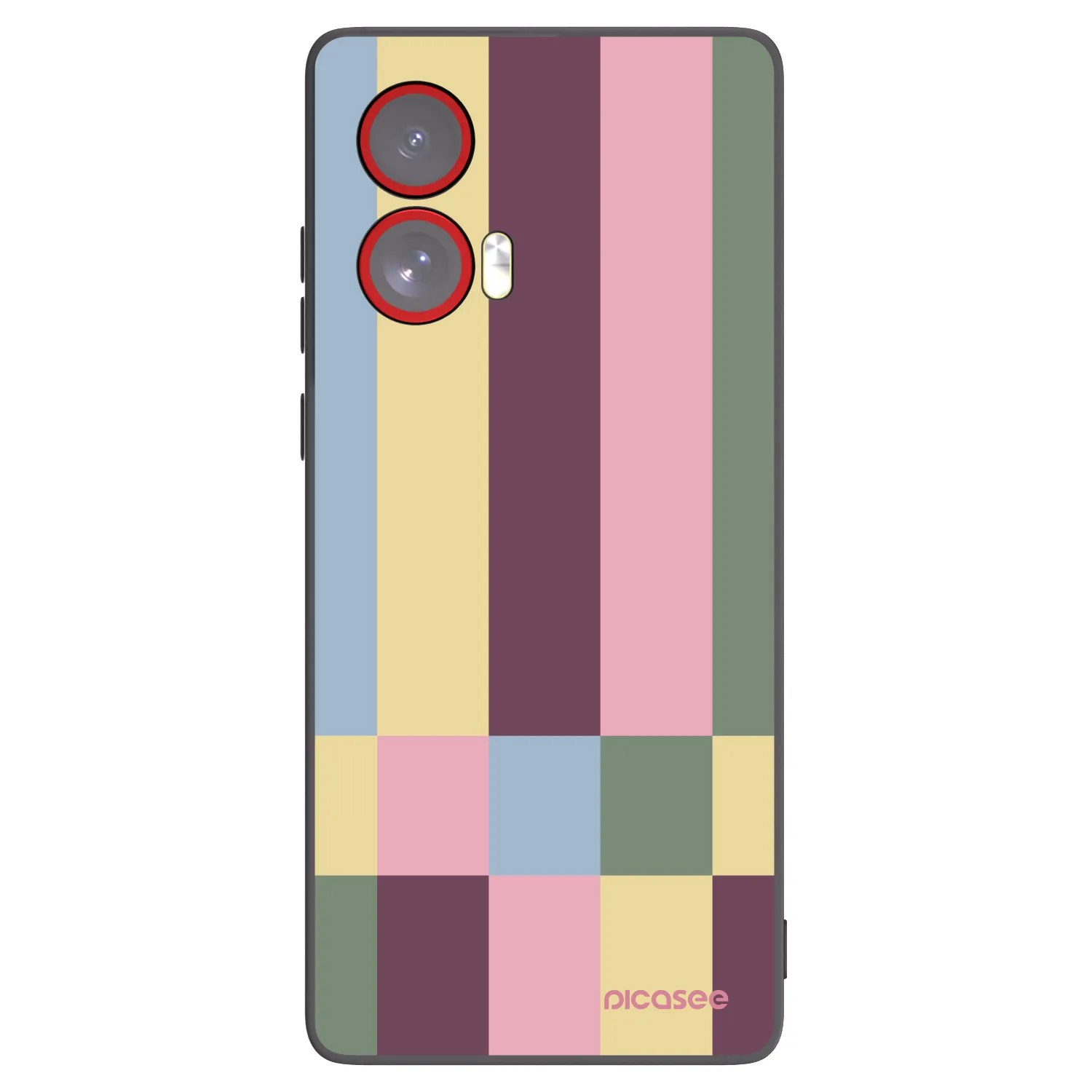 Picasee Μαύρη θήκη σιλικόνης για Motorola Edge 50 Fusion - Lobby tiles
