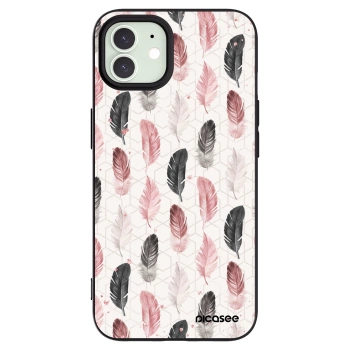 Picasee Μαύρη θήκη σιλικόνης για Apple iPhone 12 - Feather 2