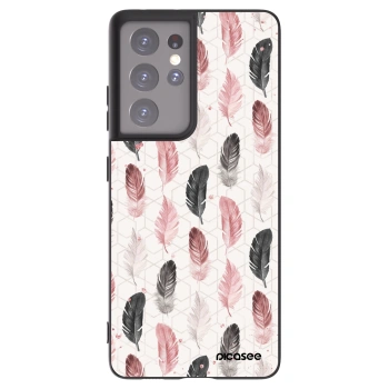 Picasee Μαύρη θήκη σιλικόνης για Samsung Galaxy S21 Ultra 5G G998B - Feather 2