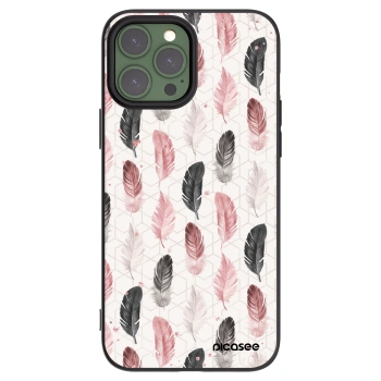 Picasee Μαύρη θήκη σιλικόνης για Apple iPhone 13 Pro Max - Feather 2