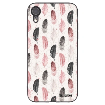 Picasee Μαύρη θήκη σιλικόνης για Apple iPhone XR - Feather 2