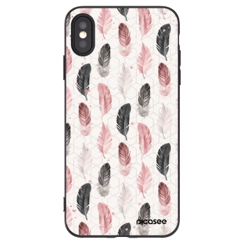 Picasee Μαύρη θήκη σιλικόνης για Apple iPhone XS Max - Feather 2