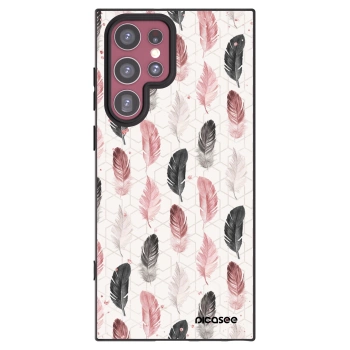 Picasee Μαύρη θήκη σιλικόνης για Samsung Galaxy S22 Ultra 5G - Feather 2