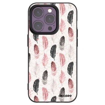 Picasee Μαύρη θήκη σιλικόνης για Apple iPhone 14 Pro - Feather 2