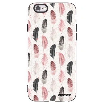 Picasee Μαύρη θήκη σιλικόνης για Apple iPhone 6/6S - Feather 2