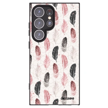 Picasee Μαύρη θήκη σιλικόνης για Samsung Galaxy S24 Ultra S928B 5G - Feather 2