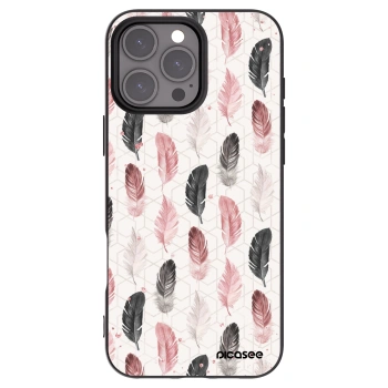 Picasee Μαύρη θήκη σιλικόνης για Apple iPhone 16 Pro Max - Feather 2