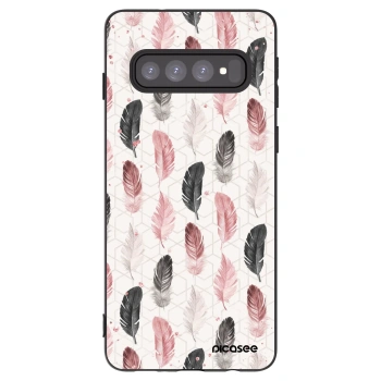 Picasee Μαύρη θήκη σιλικόνης για Samsung Galaxy S10 G973 - Feather 2