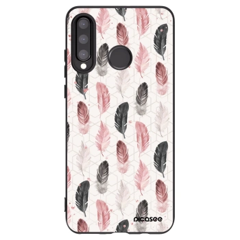 Picasee Μαύρη θήκη σιλικόνης για Huawei P30 Lite - Feather 2