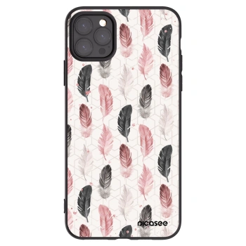 Picasee Μαύρη θήκη σιλικόνης για Apple iPhone 11 Pro Max - Feather 2