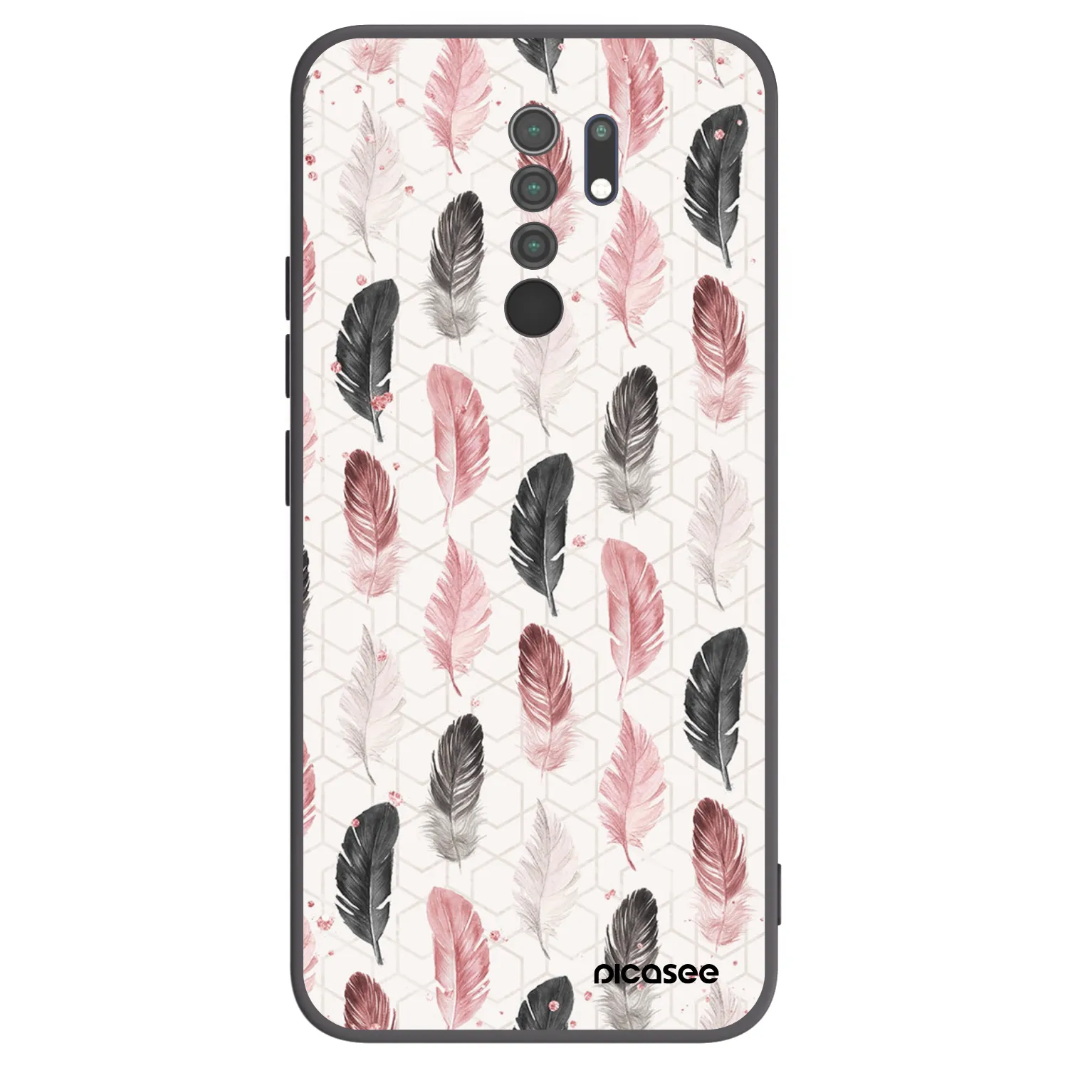 Picasee Μαύρη θήκη σιλικόνης για Xiaomi Redmi 9 - Feather 2