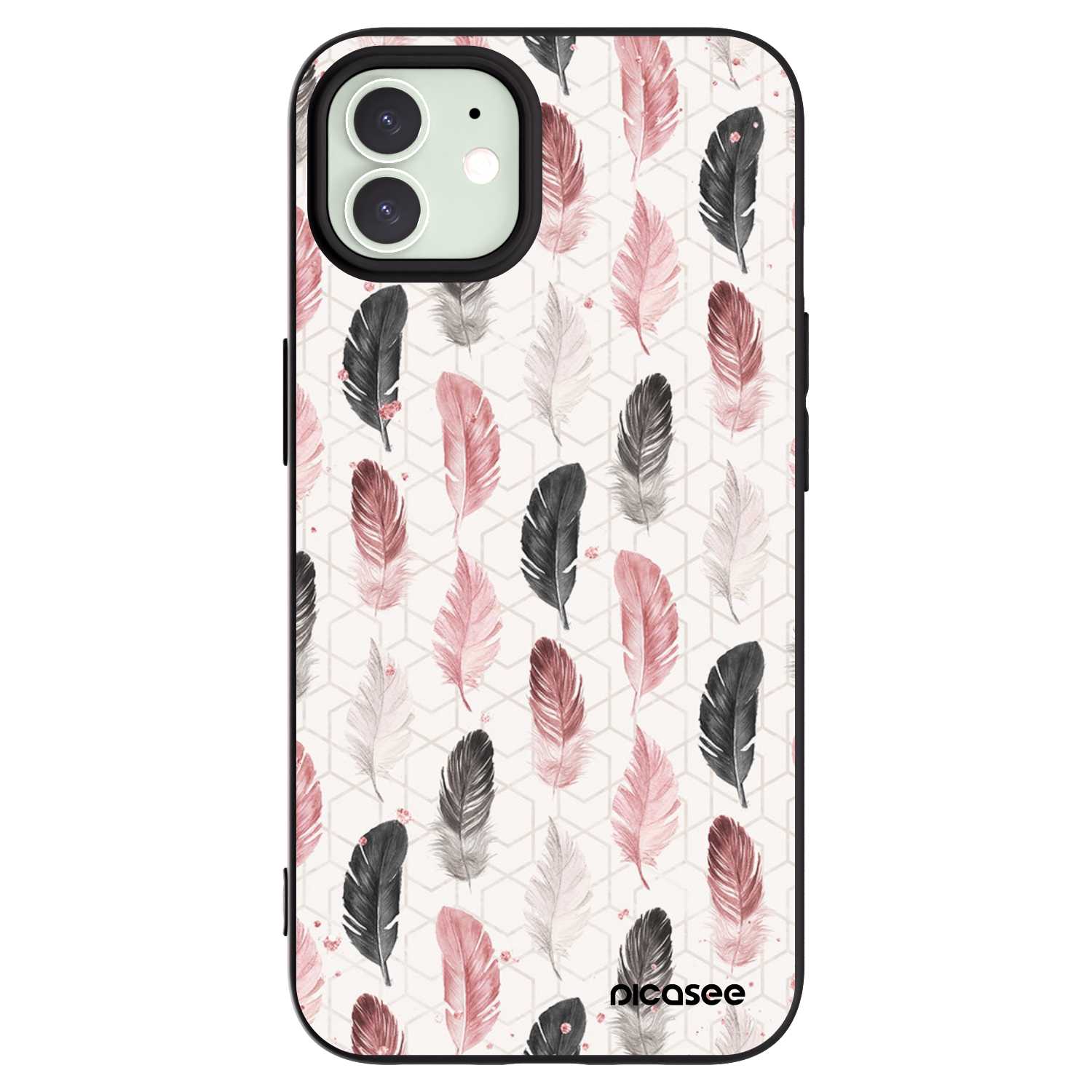 Picasee Μαύρη θήκη σιλικόνης για Apple iPhone 12 Pro - Feather 2