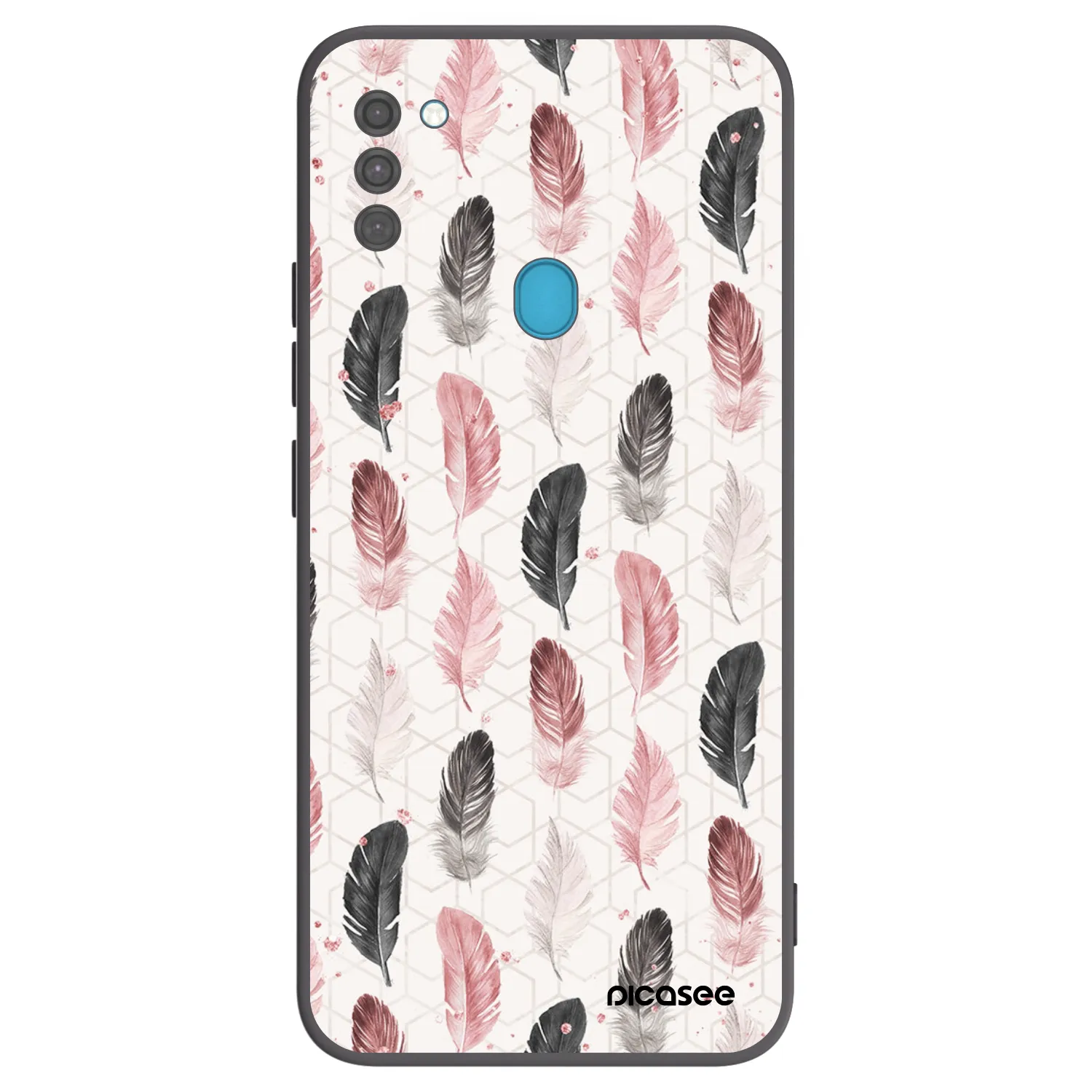 Picasee Μαύρη θήκη σιλικόνης για Samsung Galaxy M11 - Feather 2
